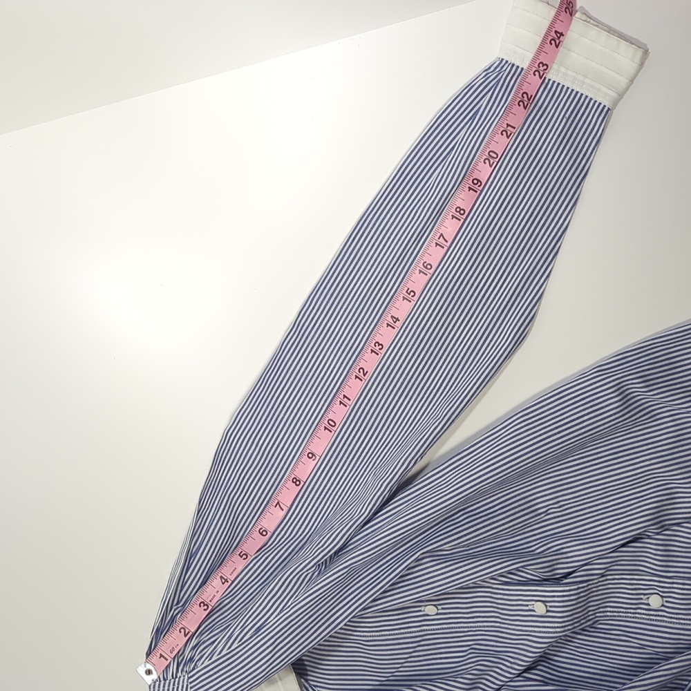 Fil a fil Paris Vintage French Striped Long Sleeve Button Front Shirt - Picture 9 of 9